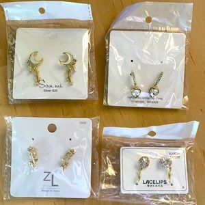 Korean style earrings set of four.